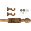 Caldwell 33 mm Fixed Length Premium Quality Wooden Curtain Poles With Rubber Wooden Finials-1635005262-1635005270