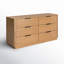 Commode double horizontale en bois d'hévéa à 6 tiroirs Tahani-1771857387