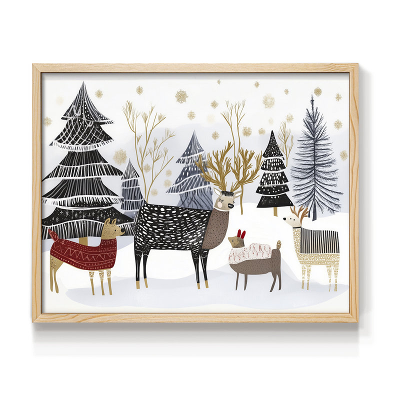 Chirstmas Art-CDLXV - Reproduction encadrée - Restickable, H 16 po x l 20 po, Naturel