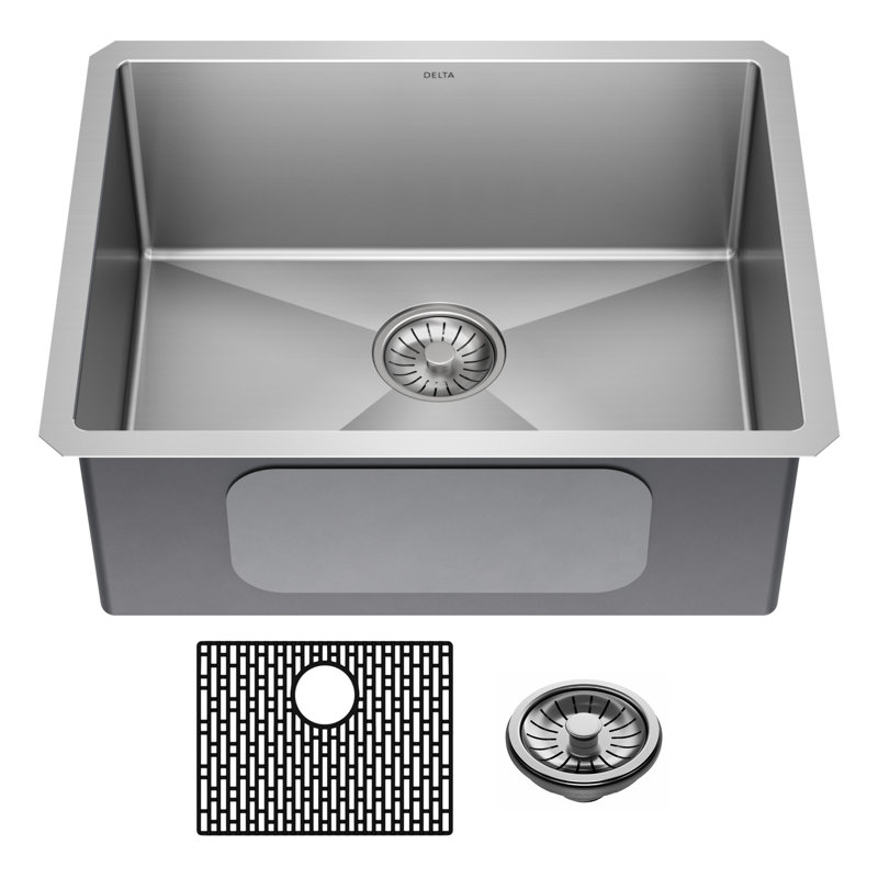 Delta Lenta™ Undermount 16 Gauge Stainless Steel Single Bowl Kitchen Sink with Accessories, 30" L x 18" W 