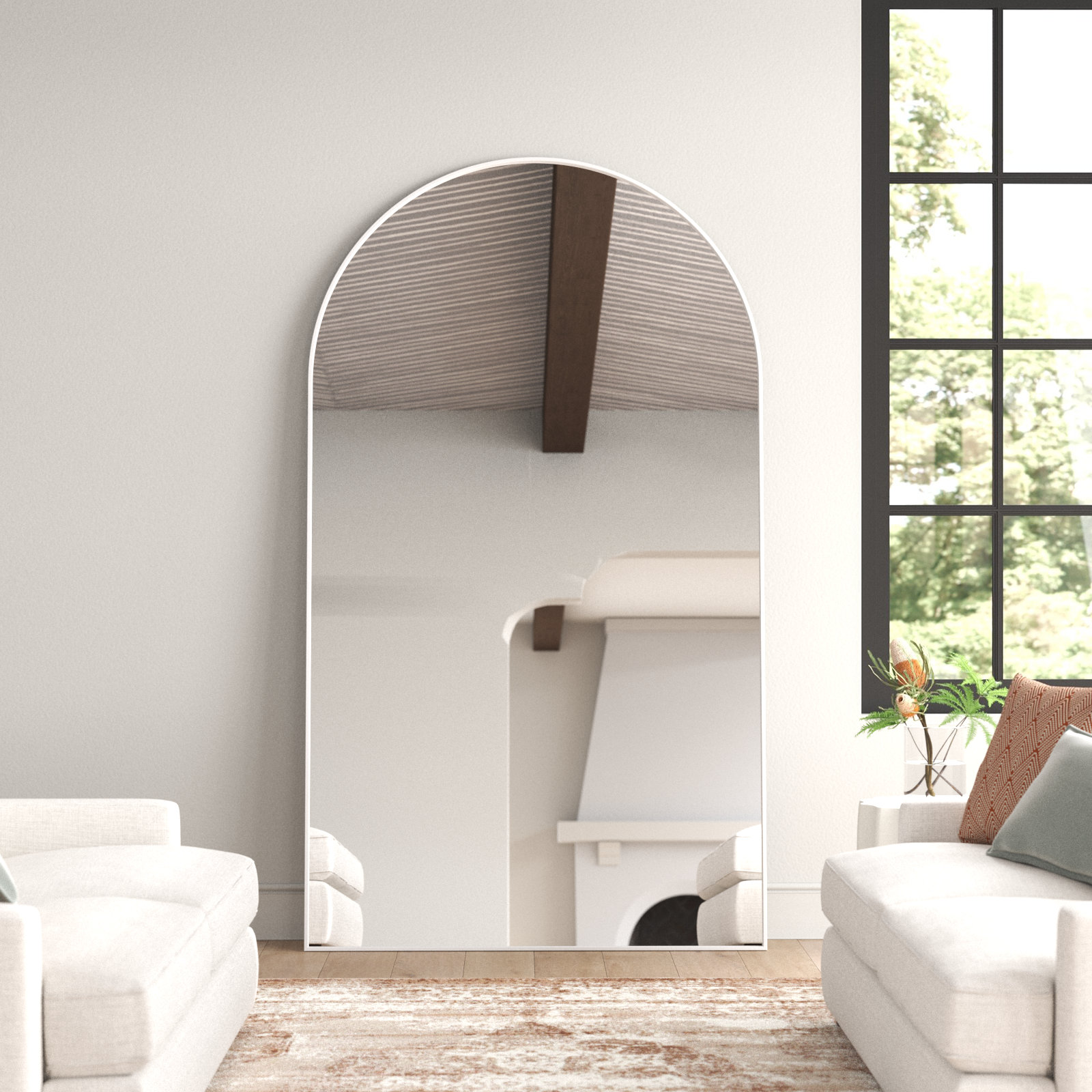 Kira Full-Length Mirror, White, 83" x 48"