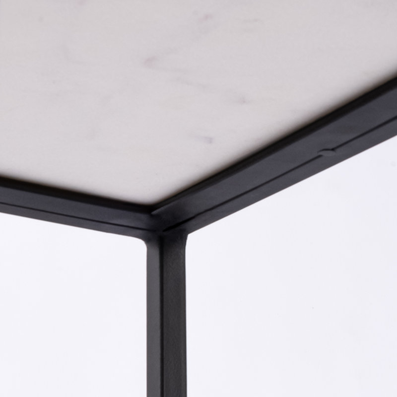 Table de bout Cardier, Noir / blanc