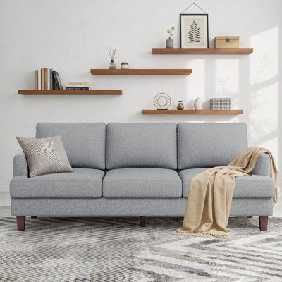 89in Upholstered Linen 3 Seater Sofa Couch