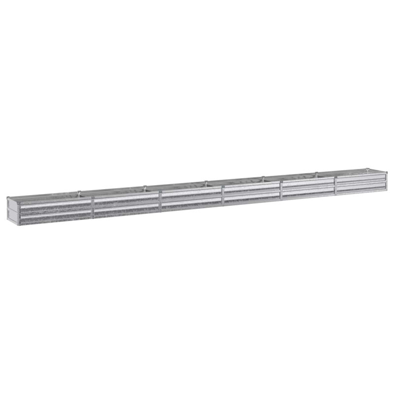 Raised Garden Bed, 24cm H x 480cm W x 40cm D, Silver