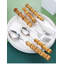 Ensemble de couverts 60 pièces à poignée en bambou - fourchette et cuillère à couteau de bœuf pour les repas occidentaux, ustensiles à dessert Creative Cake