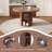 '' Round Walnut Dining Table Mdf Roman Column Style Dining Space Elegance