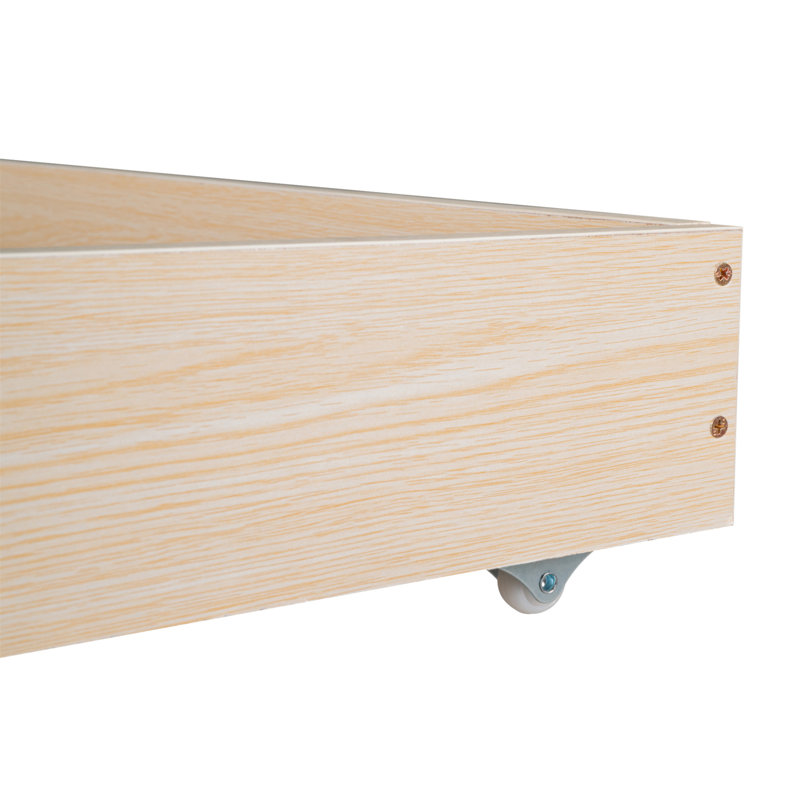 Lit plateforme tapissier en velours avec tête de lit à oreilles, 1 grand tiroir et 2 tabourets de rangement latéraux, Beige