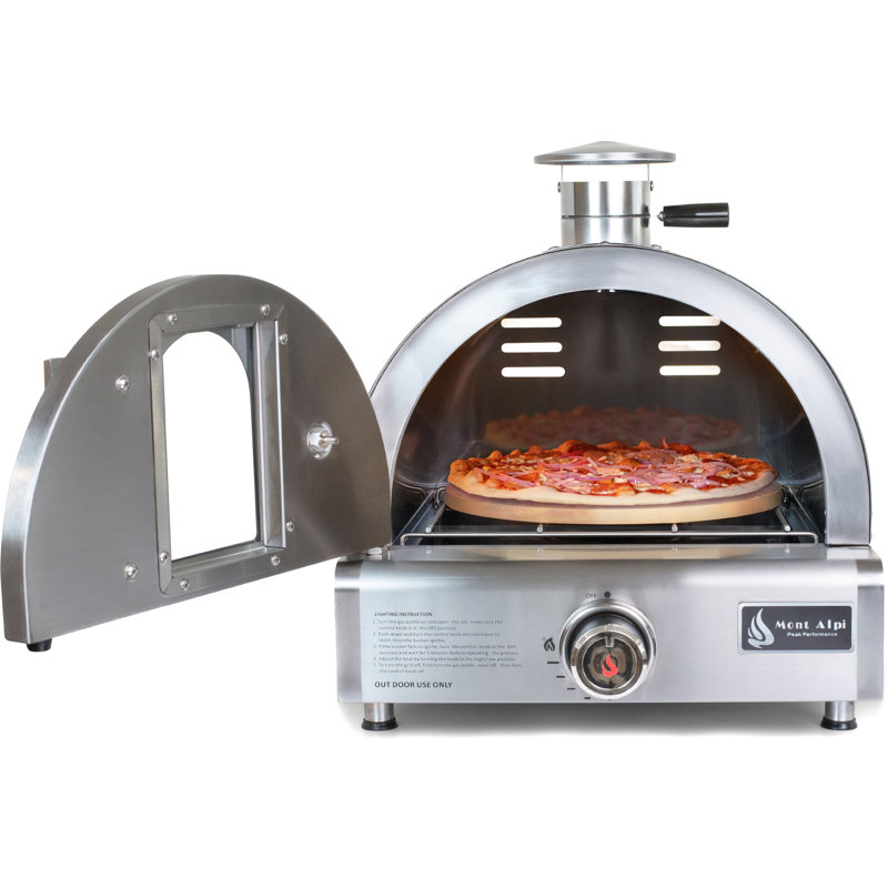 Mont Alpi Stainless Steel Portable Outdoor Gas Pizza Oven with Pizza Stone