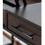 Bureau à plateau relevable en bois brun foncé avec rangement caché et tiroir Juno