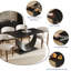 Ensemble de salle à manger 5 pièces 55,11 po avec 5 chaises en bois massif-1161073866-1161073863-1161073860