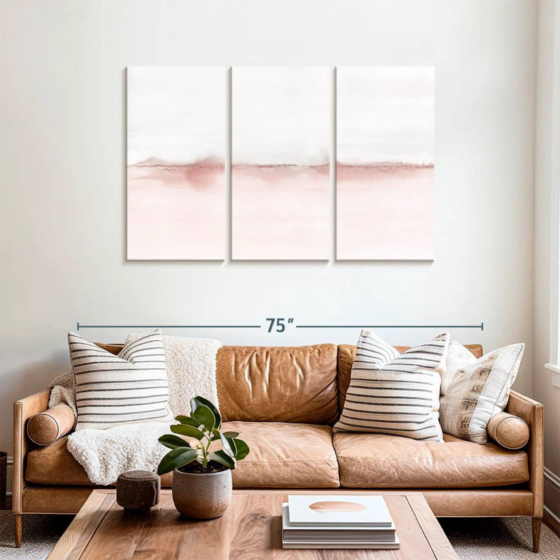 Avery aquarelle paysage VI rosé gris III, H 36 po x l 57 po