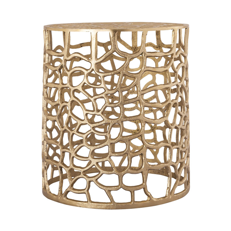 Sophia Tiny Round Gold Aluminum Accent Table