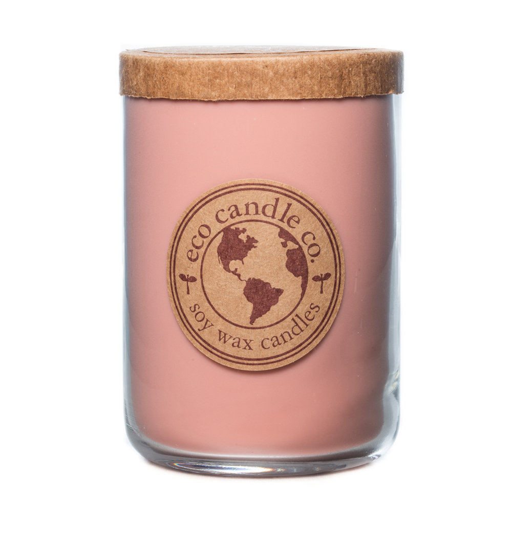 Fig And Oak Scented Jar Candle with Glass Holder Eco Candle Co