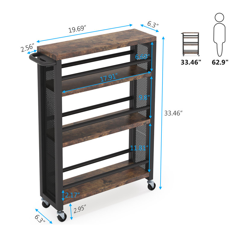 Slim Rolling Kitchen Storage Cart