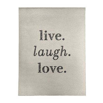 Tapis en chenille poly citation «Live Laugh Love» Quotes