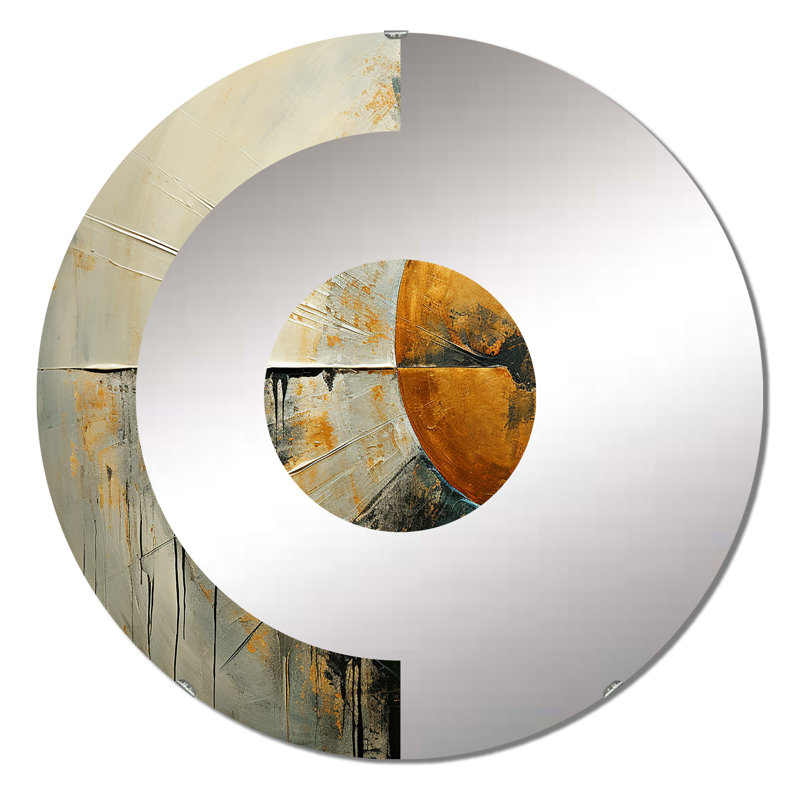 Sapphirelle - Miroir mural demi-cercle, 23,6 po x 23,6 po