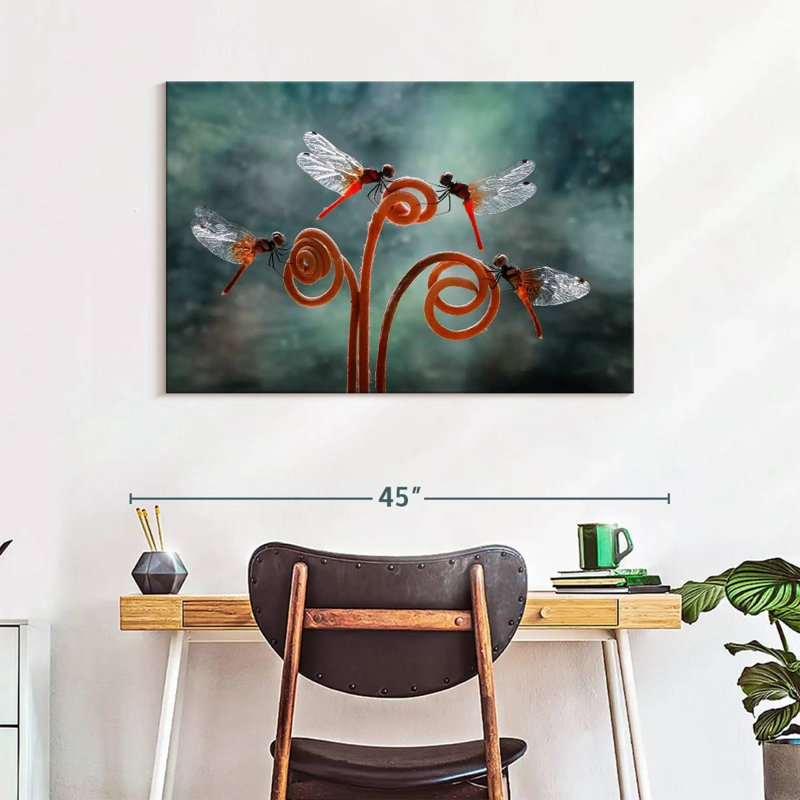 Brampt Perching Dragonflies, 26" H x 39" W