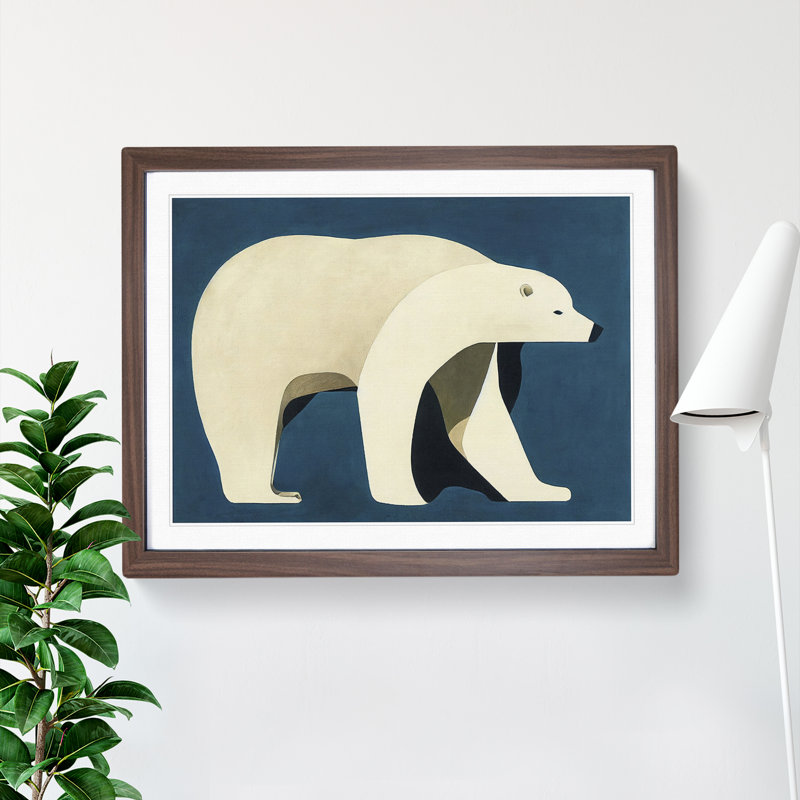 XH1022-7290X Radiant Polar Bear Abstract - Single Picture Frame Print, 46cm H x 64cm W x 2cm D, Walnut Framed