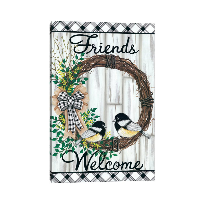 Welcome Friends by Lisa Kennedy - Wrapped Canvas Print, 20.32 cm H x 30.48 cm W