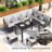 7-Piece Outdoor Patio Furniture Set – Waterproof Cushioned Seats & Glass Table Included-548971916