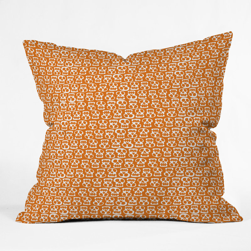 Coussin Skulls, Orange, 26 po x 26 po