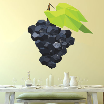 Décalcomanie murale raisin polygonale