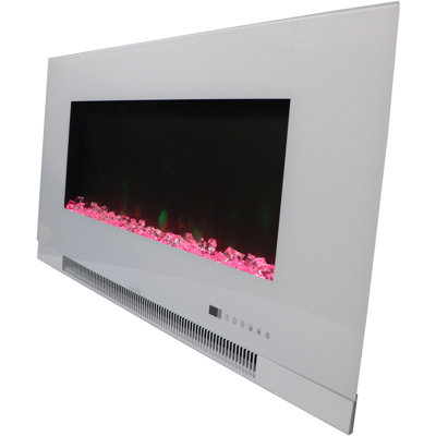 Cambridge Wall Mount Electric Fireplace Heater with Remote Control for Indoor Use in Living Room, Bedroom, Home Office