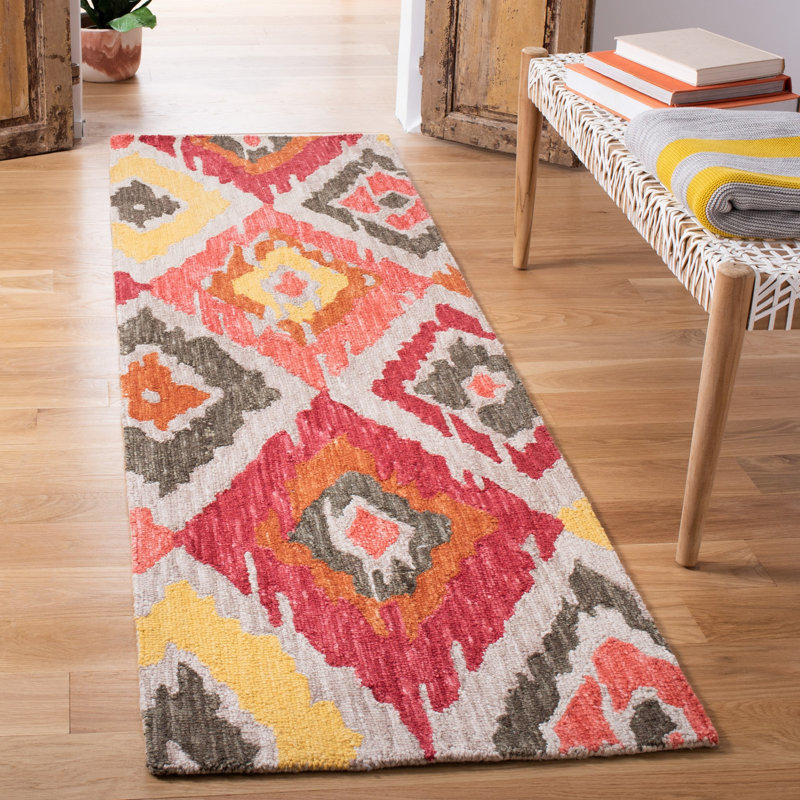 Gardella Hand Tufted Wool Southwestern Rug, Runner 2'3" x 8'