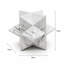 Modern Polyhedral Star Sculpture – White Glossy Polyresin Decorative Object (15 cm) 