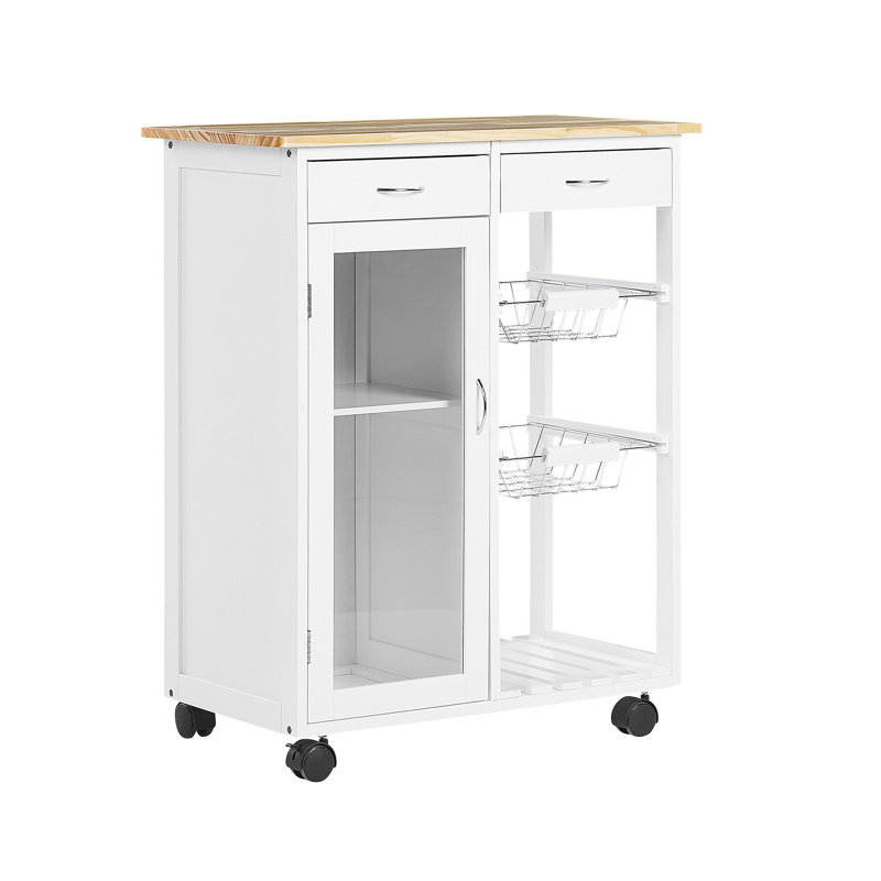 Pavillion Wood Kitchen Cart, White