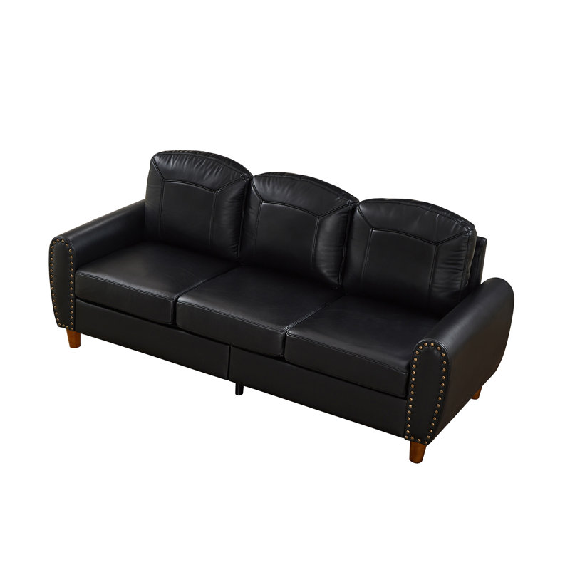 Canapé de 82 po en similicuir, Black