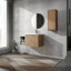 Meuble-lavabo mural avec lavabo et armoire latérale, portes et meuble-lavabo