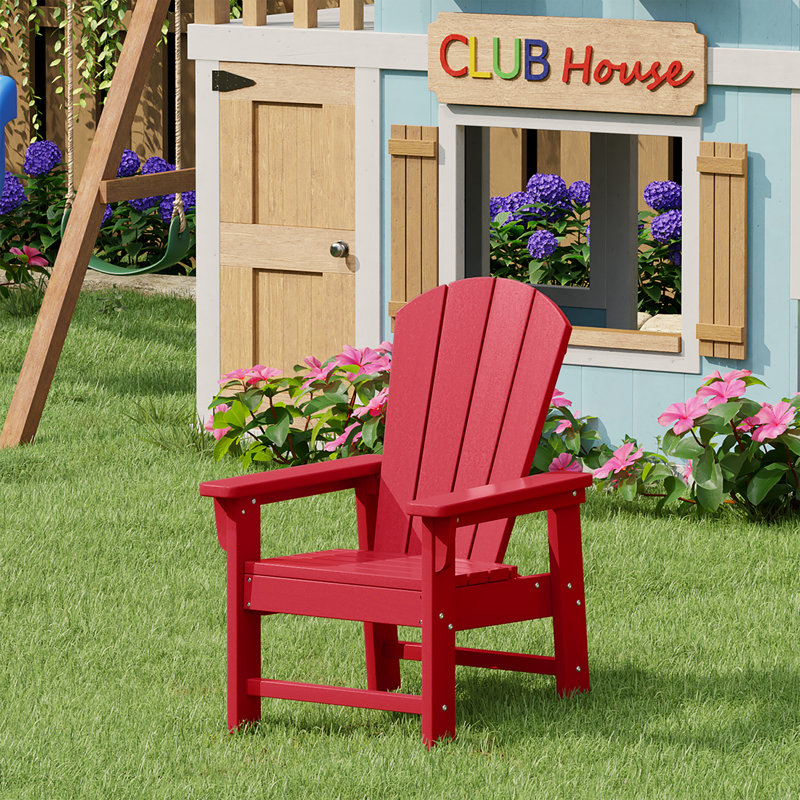 Laguna Kids All-Weather Poly Adirondack Chair, Red