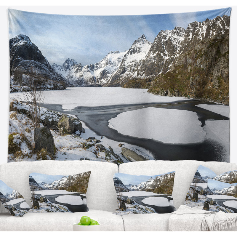 Tapisserie de l’hiver d’hiver lofoten îles, H 68 po x l 80 po