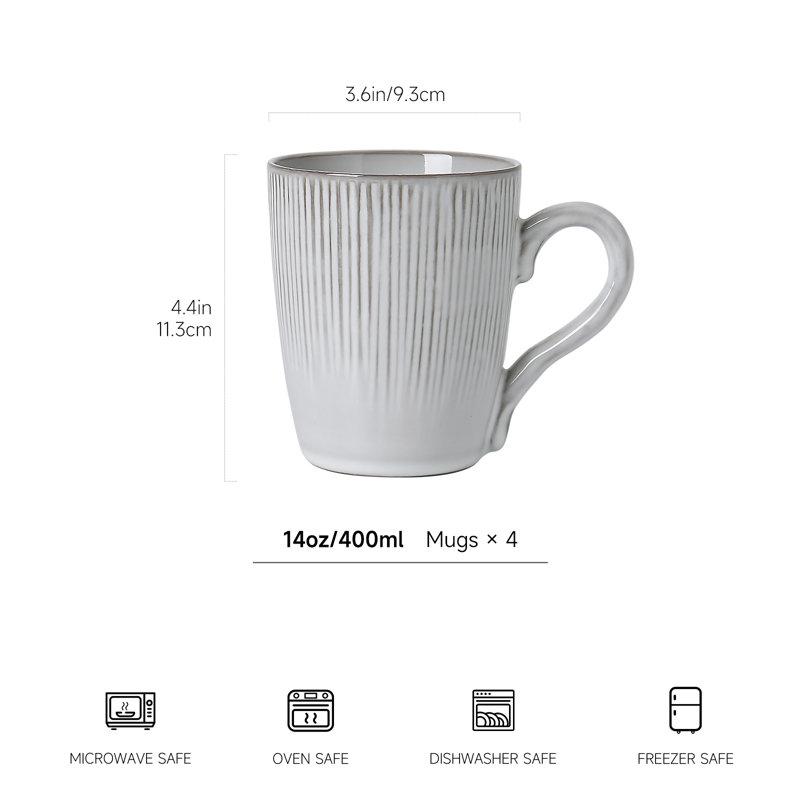  ALOFMO 4 Piece 14oz Coffee Mugs