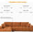 Swapan Modern Chenille Couch Sofa Sectional with Deep Tufted Seat-831549241-831549242