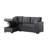 Glenoe Upholstered Pull out Sofa Couch Bed With Storage Chaise-87705618