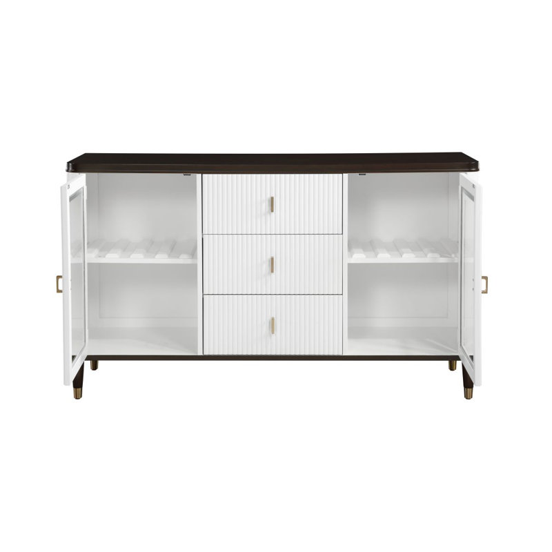 Carene White & Brown Finish Server