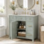 Meuble-lavabo 36 po avec lavabo en céramique, cadre en bois massif vert, portes à fermeture douce, tablettes réglables, 3 tiroirs, y compris un tiroir à double profondeur pour le rangement du sèche-cheveux-518526660