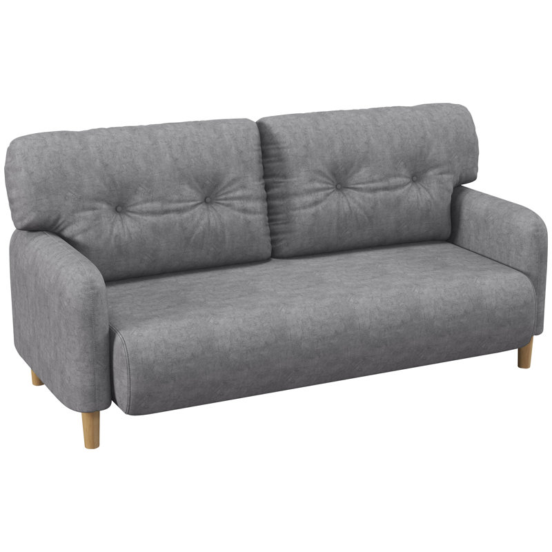 Causeuse en lin Tipper 58,3 po, 100 % lin gris