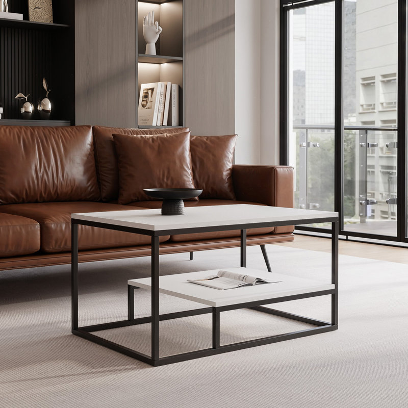 Coffee Table, WHITE / BLACK, WHITE
