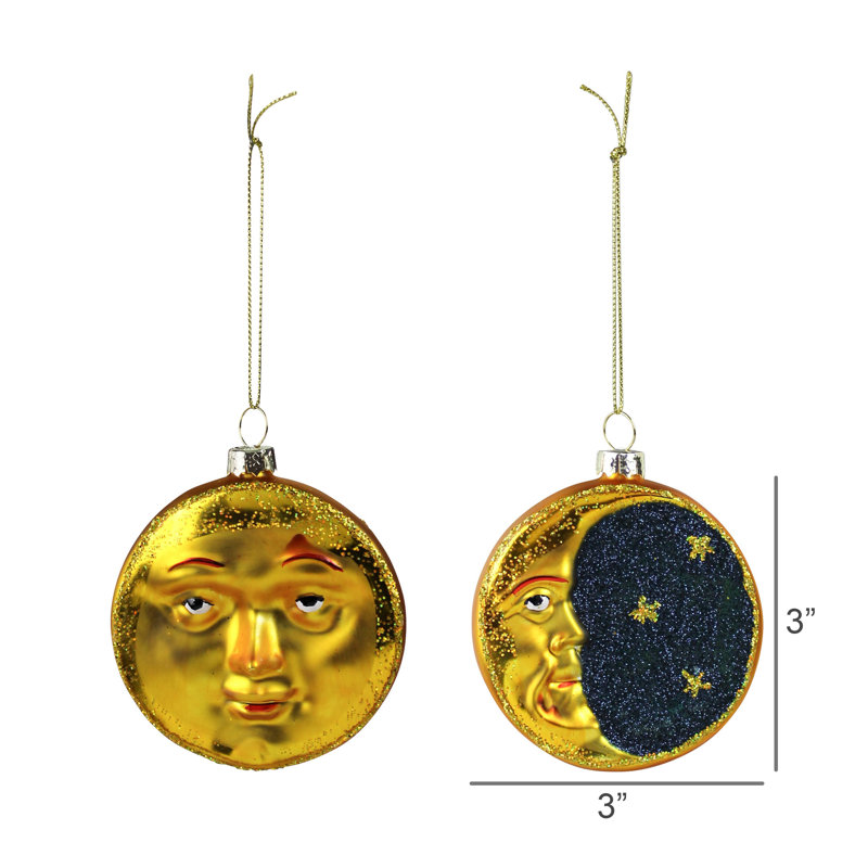 Ornement en forme de lune, verre