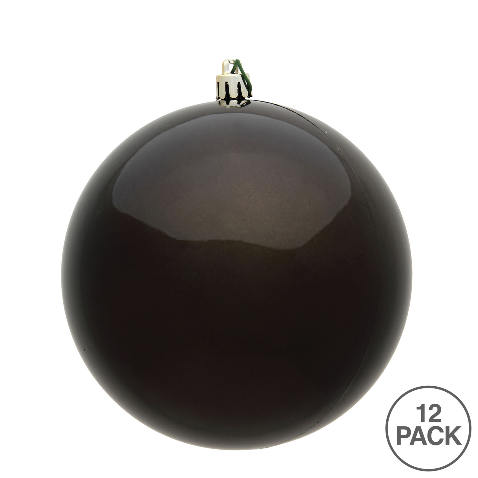 Holiday Décor Ball Ornament, 3" H x 3" W x 3" D, Gunmetal