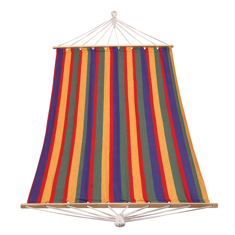 Hamac double à barre d'écartement, H 1 po x l 48 po x L 78 po, Rouge / jaune / bleu