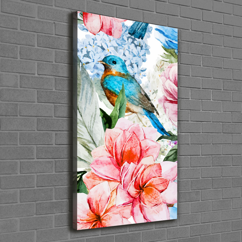 Flowers And Birds - Wrapped Canvas Print, 120cm H x 60cm W