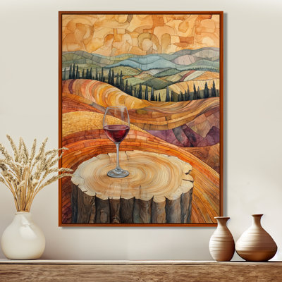 Gracilyn vignoble avec verre de vin en Provence, paysage encadré