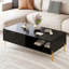 Table basse Mid-Century moderne avec tiroirs doubles (noir)-125534610