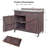 39.4-Inch Dark Brown Outdoor Kitchen Island With Stainless Steel Countertop, Drawers, And Casters For Pizza Making.