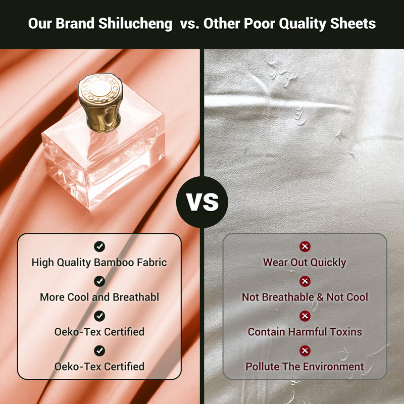 Bamboo Sheet Set, CaliKing Sheet Case Pack with 3 Additional Pieces, Coral