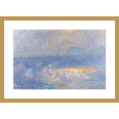 Waterloo, effet de soleil avec fumée par Claude Monet, impression giclée sur cadre